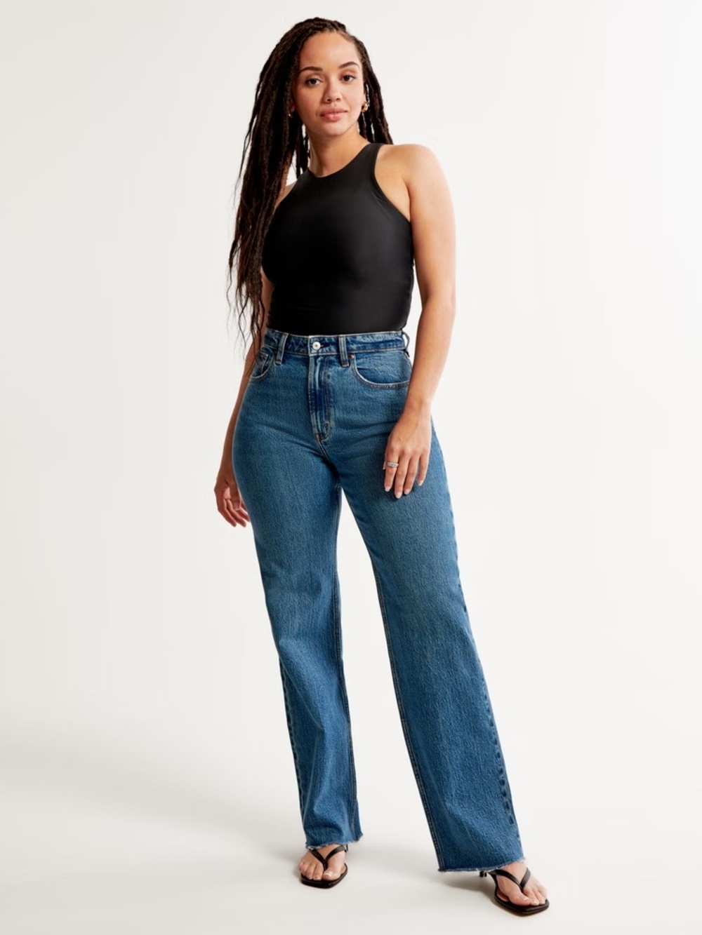 Abercrombie & Fitch 90's Relaxed Jeans Curve Love 30 Straight Classic Minimal - Picture 2 of 10